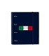 Carpeta con recambio safta din a4 cuadro 5 mm con goma y 5 separadores benetton flag