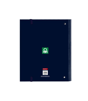 Carpeta con recambio safta din a4 cuadro 5 mm con goma y 5 separadores benetton flag