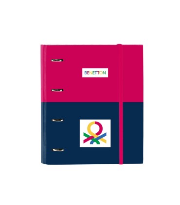 Carpeta con recambio safta din a4 cuadro 5 mm con goma y 5 separadores benetton cherry