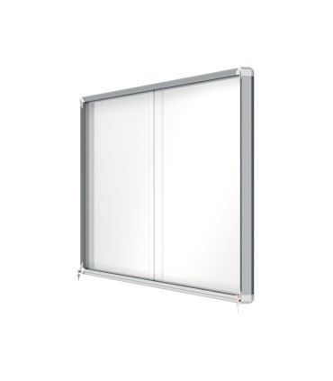 Vitrina de anuncios nobo premium plus magnetica con puerta corredera 27 x din a4 997x2072x54 mm
