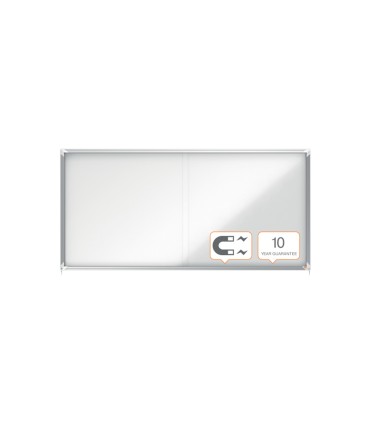 Vitrina de anuncios nobo premium plus magnetica con puerta corredera 27 x din a4 997x2072x54 mm