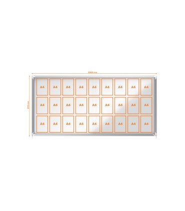 Vitrina de anuncios nobo premium plus magnetica con puerta corredera 27 x din a4 997x2072x54 mm