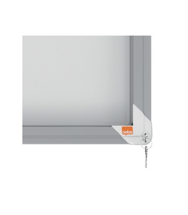 Vitrina de anuncios nobo premium plus magnetica con puerta corredera 27 x din a4 997x2072x54 mm