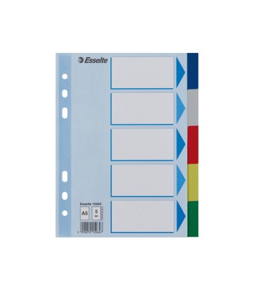 Separador esselte plastico juego de 5 separadores din a5 multitaladro
