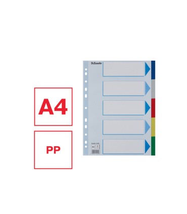 Separador esselte plastico juego de 5 separadores din a4 multitaladro