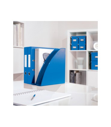 Revistero leitz wow plastico lomo 60 color azul 75x312x258 mm