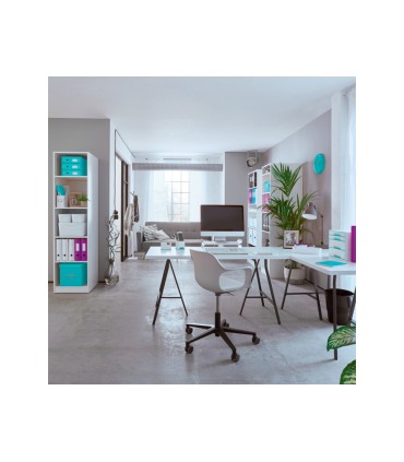 Revistero leitz click store carton forrado color turquesa 103x170x235 mm