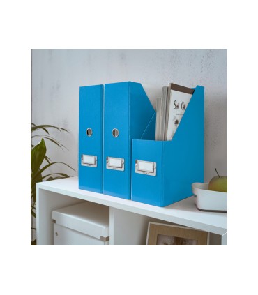 Revistero leitz click store carton forrado color azul 103x170x235 mm