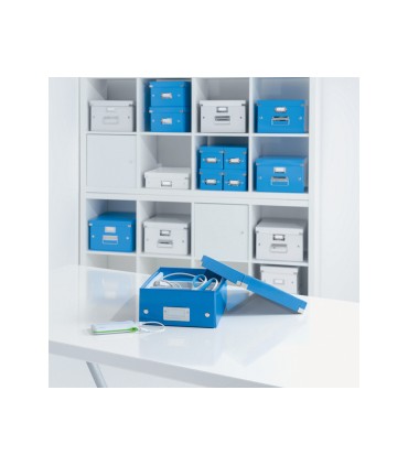 Revistero leitz click store carton forrado color azul 103x170x235 mm