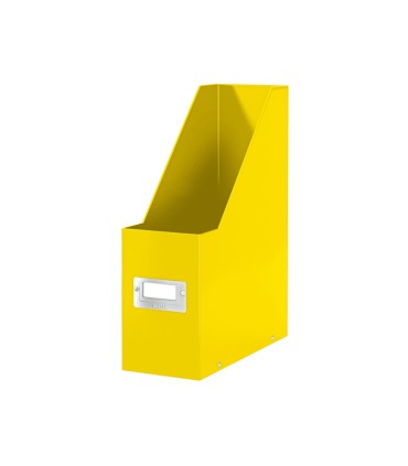 Revistero leitz click store carton forrado color amarillo 103x170x235 mm
