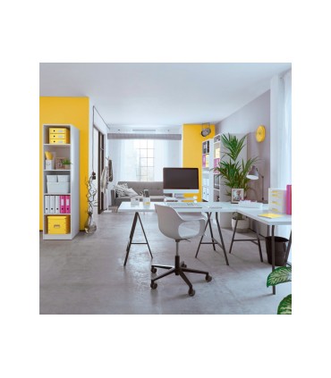 Revistero leitz click store carton forrado color amarillo 103x170x235 mm