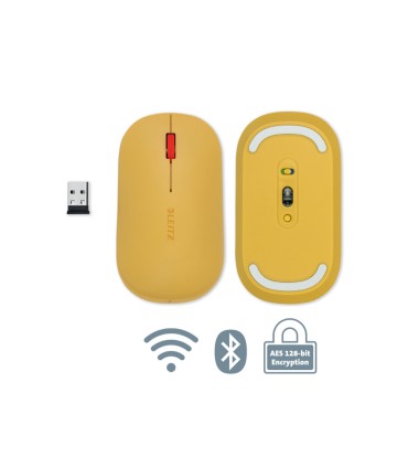 Raton leitz cosy inalambrico dual 4000 dpi usb a nano 24 ghz color amarillo