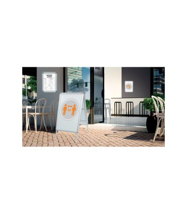 Vitrina de anuncios nobo con marco de aluminio a presion premium plus para exterior din a0 976x40x1390 mm