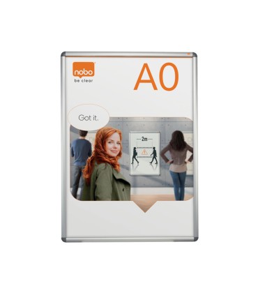 Vitrina de anuncios nobo con marco de aluminio a presion premium plus para exterior din a0 976x40x1390 mm