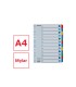 Separador numerico esselte cartulina mylar borra 1 12 juego de 12 separadores din a4 multitaladro multicolor