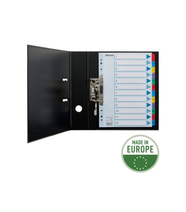 Separador numerico esselte cartulina mylar borra 1 12 juego de 12 separadores din a4 multitaladro multicolor