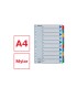 Separador numerico esselte cartulina mylar borra 1 10 juego de 10 separadores din a4 multitaladro multicolor