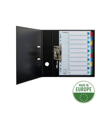 Separador numerico esselte cartulina mylar borra 1 10 juego de 10 separadores din a4 multitaladro multicolor