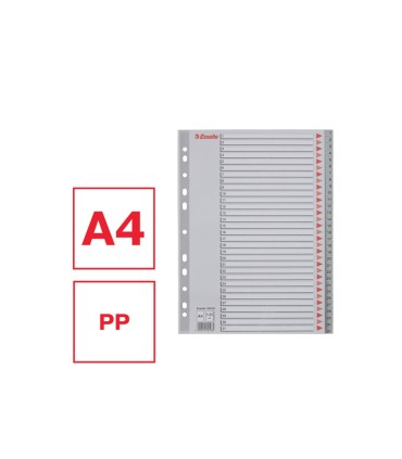 Separador numerico esselte plastico 1 31 juego de 31 separadores din a4 multitaladro color gris