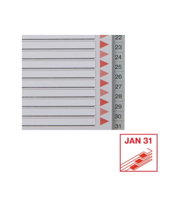 Separador numerico esselte plastico 1 31 juego de 31 separadores din a4 multitaladro color gris