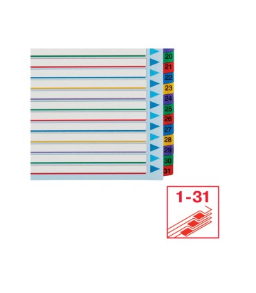 Separador numerico esselte cartulina borra y escribe 1 31 juego de 31 separadores din a4 multitaladro