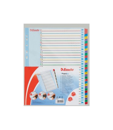 Separador numerico esselte cartulina borra y escribe 1 31 juego de 31 separadores din a4 multitaladro