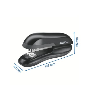 Grapadora rapid f16 plastico capacidad 20 hojas usa grapas 24 6 y 26 6 color negro