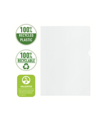 Carpeta dossier unero esselte din a4 polipropileno reciclado 100 mc piel de naranja transparente caja de
