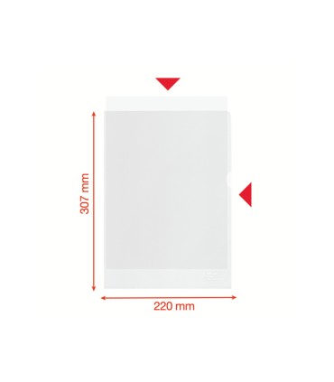 Carpeta dossier unero esselte din a4 polipropileno reciclado 100 mc piel de naranja transparente caja de