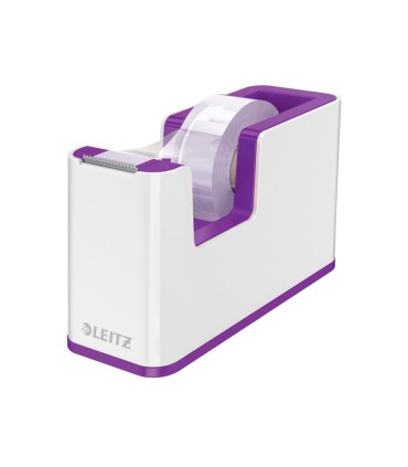 Portarrollo sobremesa leitz wow dual plastico para cintas 33 mt color blanco violeta