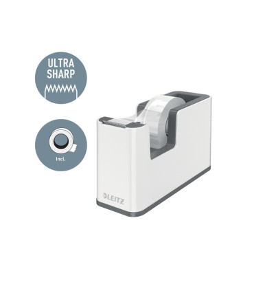 Portarrollo sobremesa leitz wow dual plastico para cintas 33 mt color blanco violeta