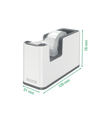 Portarrollo sobremesa leitz wow dual plastico para cintas 33 mt color blanco violeta