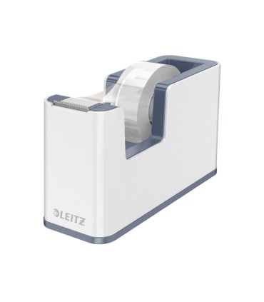 Portarrollo sobremesa leitz wow dual plastico para cintas 33 mt color blanco gris