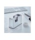 Portarrollo sobremesa leitz wow dual plastico para cintas 33 mt color blanco gris