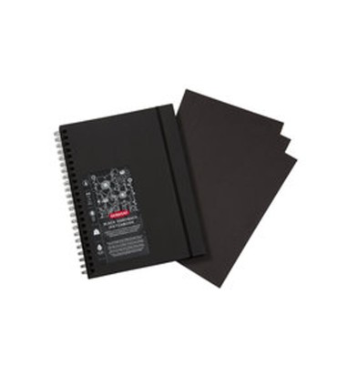 Cuaderno espiral para dibujo derwent din a4 papel negro 40 hojas 200 gr m2