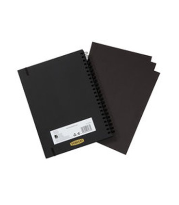 Cuaderno espiral para dibujo derwent din a4 papel negro 40 hojas 200 gr m2