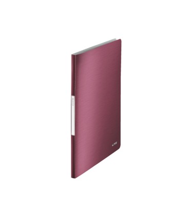 Carpeta leitz escaparate style 40 fundas polipropileno tapa rigida din a4 color rojo granate