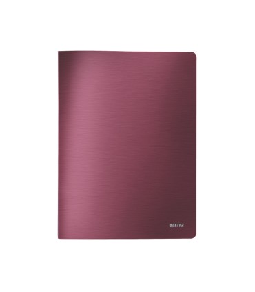 Carpeta leitz escaparate style 40 fundas polipropileno tapa rigida din a4 color rojo granate