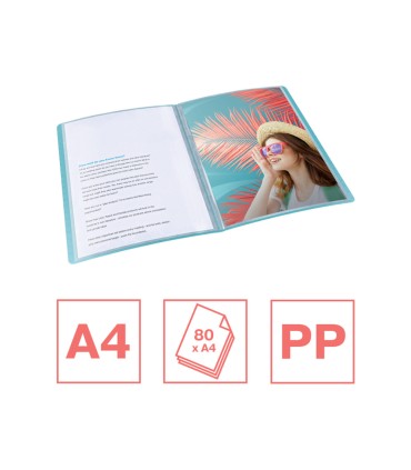 Carpeta esselte escaparate colour breeze 40 fundas polipropileno tapa flexible din a4 colores surtidos