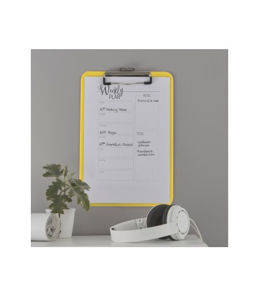 Carpeta leitz wow plastico rigido din a4 con pinza superior color amarillo