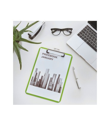 Carpeta leitz wow plastico rigido din a4 con pinza superior color verde