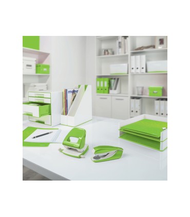 Carpeta leitz wow plastico rigido din a4 con pinza superior color verde
