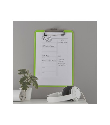 Carpeta leitz wow plastico rigido din a4 con pinza superior color verde