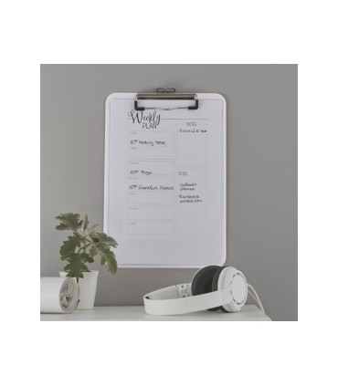Carpeta leitz wow plastico rigido din a4 con pinza superior color blanco