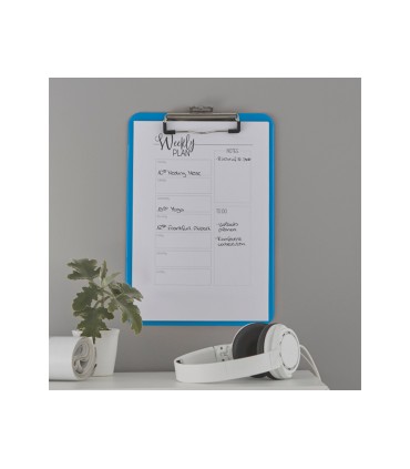 Carpeta leitz wow plastico rigido din a4 con pinza superior color azul