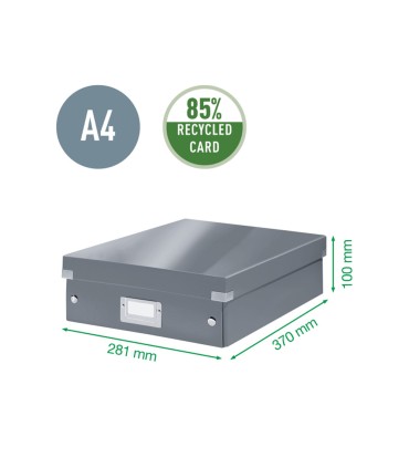 Caja de almacenamiento leitz clickstore mediana color blanco 280x100x370 mm