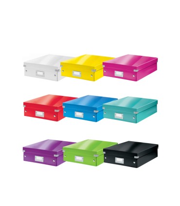 Caja de almacenamiento leitz clickstore mediana color blanco 280x100x370 mm
