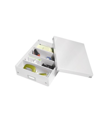 Caja de almacenamiento leitz clickstore mediana color blanco 280x100x370 mm