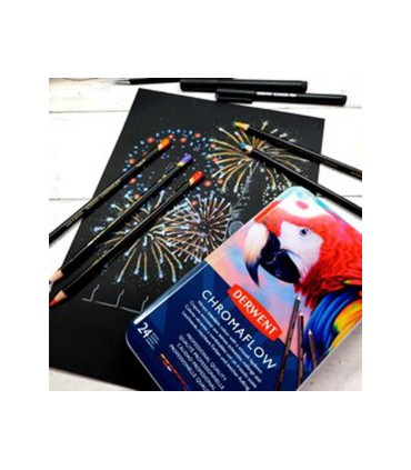 Lapices de colores derwent chromaflow caja metalica 24 unidades colores surtidos