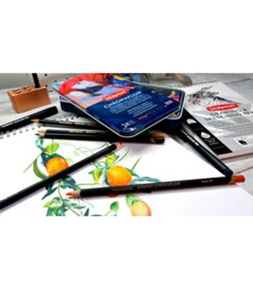 Lapices de colores derwent chromaflow caja metalica 24 unidades colores surtidos